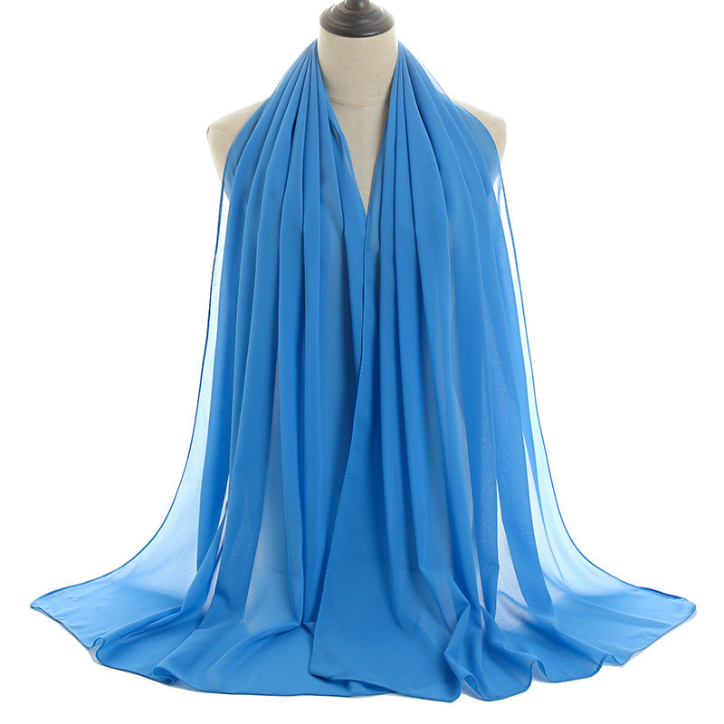 Luxury Pearl Chiffon Hijab | Premium Breathable Long Wrap Scarf