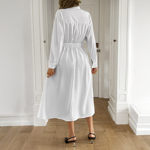 Resort-style Cardigan Long Sleeve Maxi Dress For Women