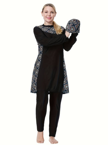 Loose Plus Size Conservative Three-Piece Swimwear