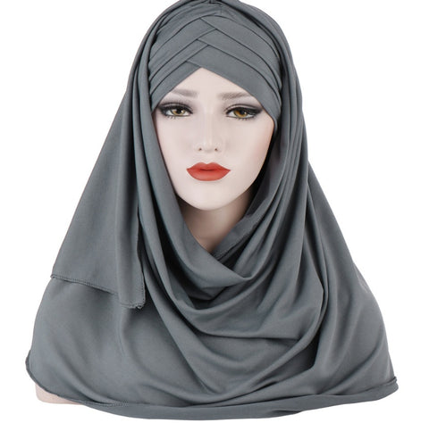Cotton Hijab | Premium Warp-Knit Patchwork Scarf
