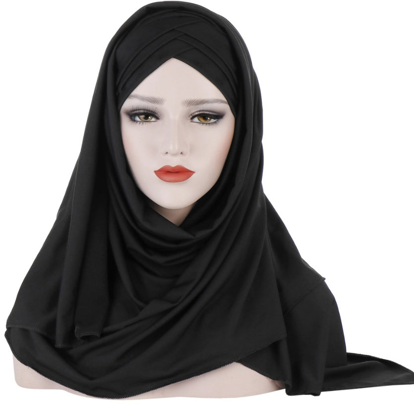 Cotton Hijab | Premium Warp-Knit Patchwork Scarf