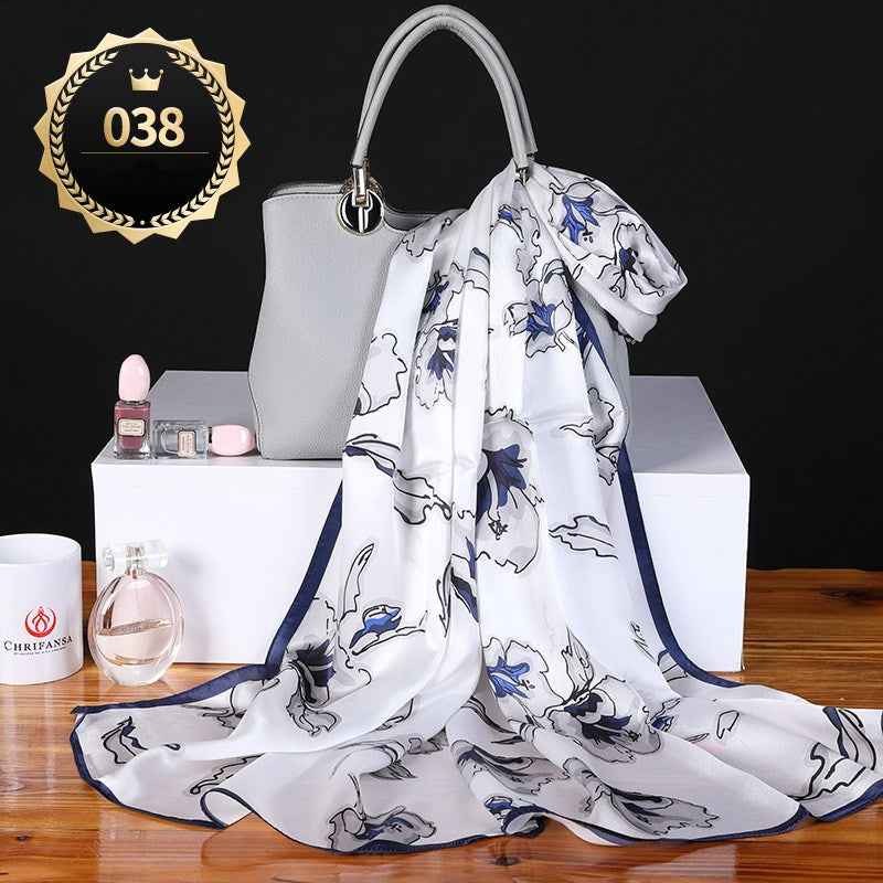 Pure Mulberry Silk Crepe Satin Scarf | Luxury First-Class Long Shawl