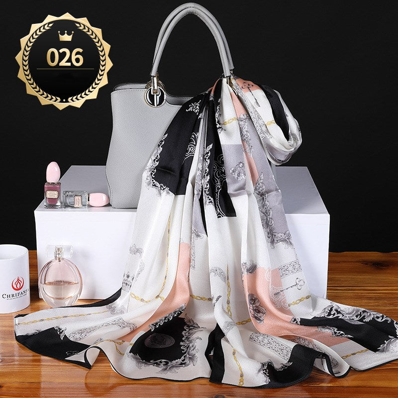 Pure Mulberry Silk Crepe Satin Scarf | Luxury First-Class Long Shawl