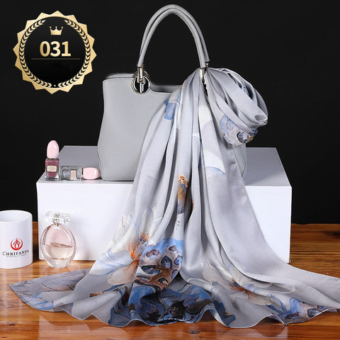 Pure Mulberry Silk Crepe Satin Scarf | Luxury First-Class Long Shawl