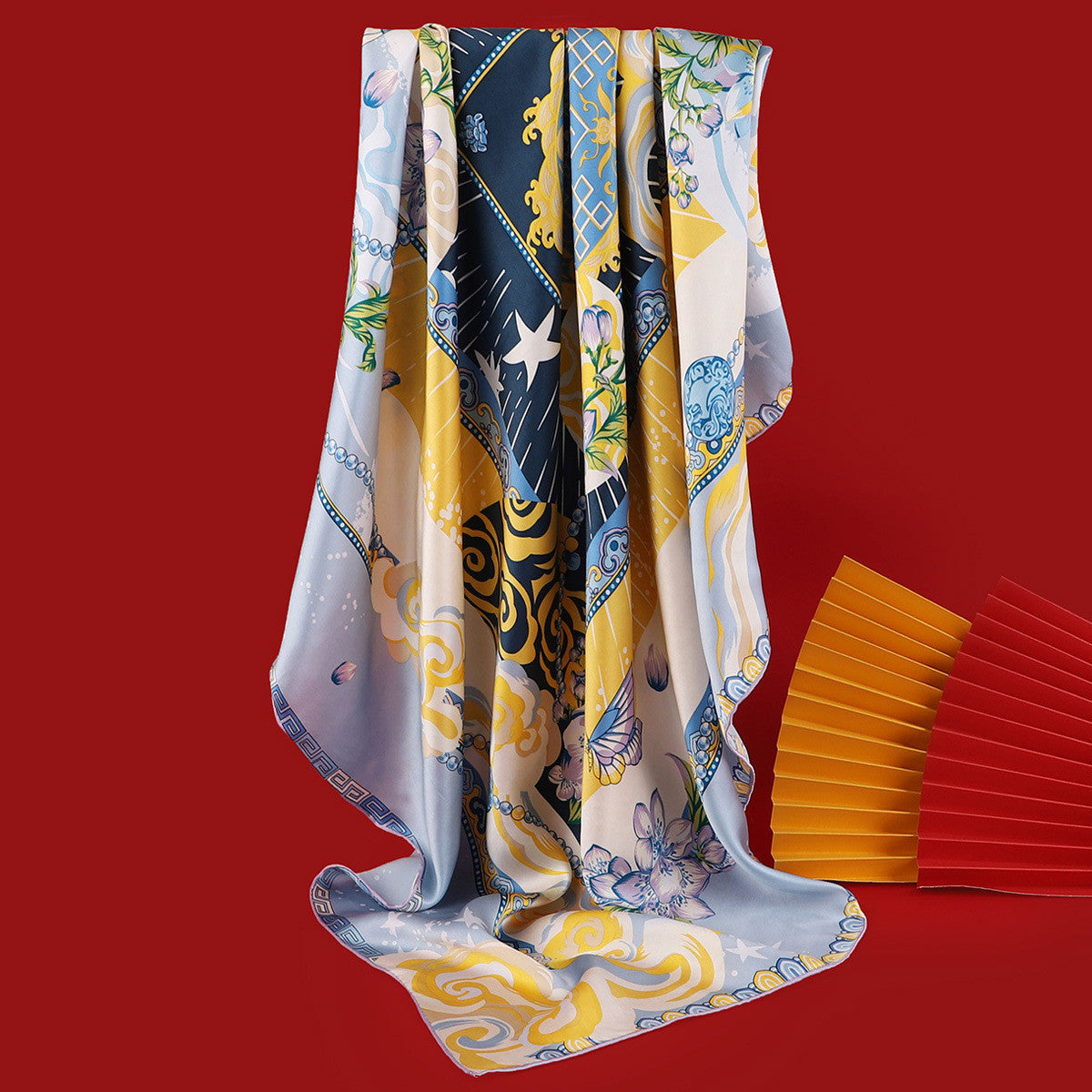 Plain crepe silk gift scarf