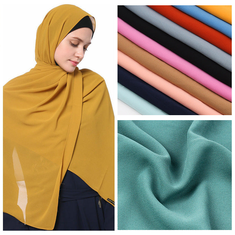 Luxury Pearl Chiffon Hijab | Premium Breathable Long Wrap Scarf