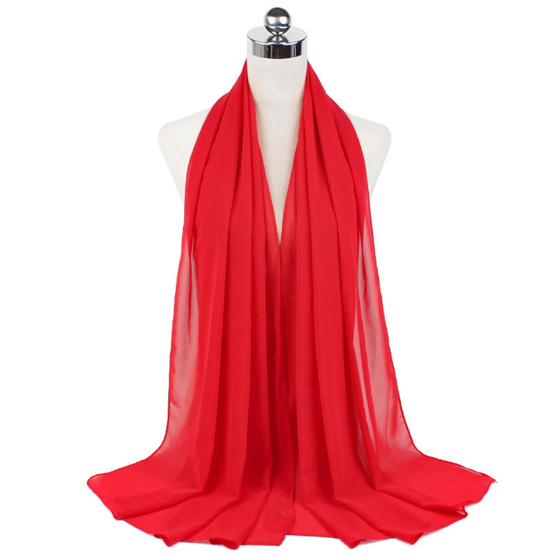 Luxury Pearl Chiffon Hijab | Premium Breathable Long Wrap Scarf