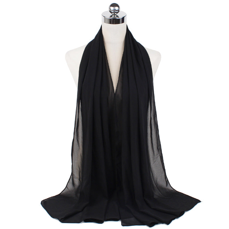 Luxury Pearl Chiffon Hijab | Premium Breathable Long Wrap Scarf