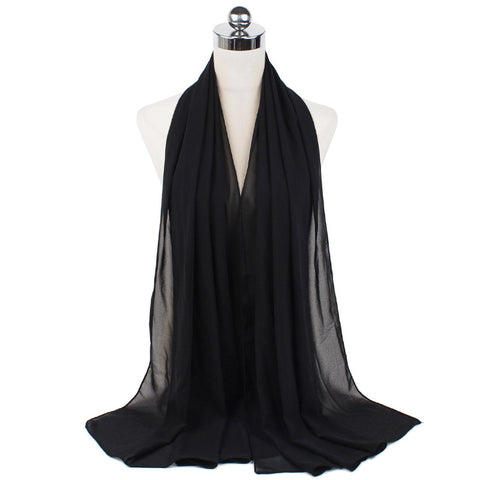 Luxury Pearl Chiffon Hijab | Premium Breathable Long Wrap Scarf