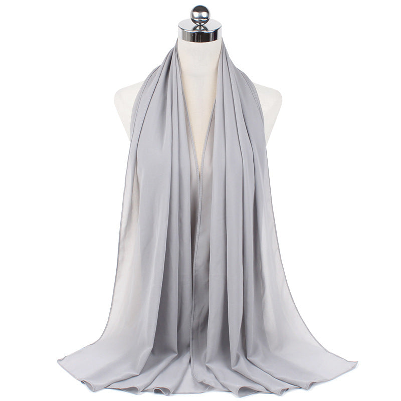Luxury Pearl Chiffon Hijab | Premium Breathable Long Wrap Scarf