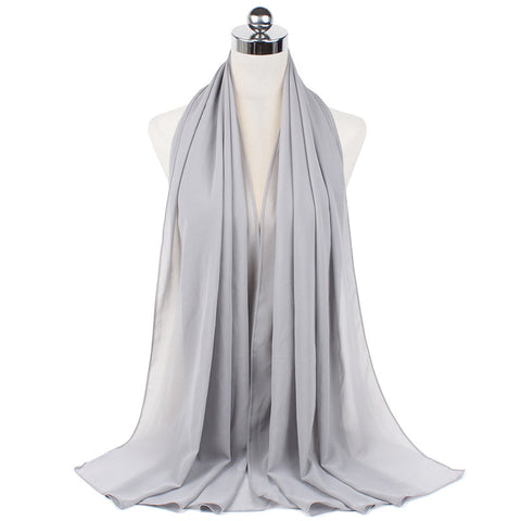 Luxury Pearl Chiffon Hijab | Premium Breathable Long Wrap Scarf