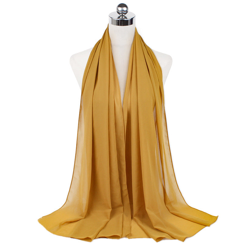 Luxury Pearl Chiffon Hijab | Premium Breathable Long Wrap Scarf