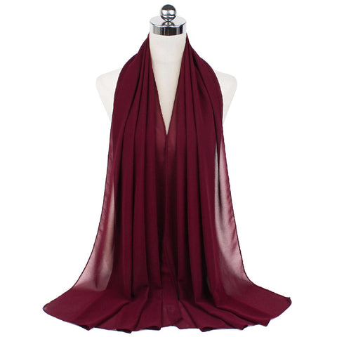 Luxury Pearl Chiffon Hijab | Premium Breathable Long Wrap Scarf