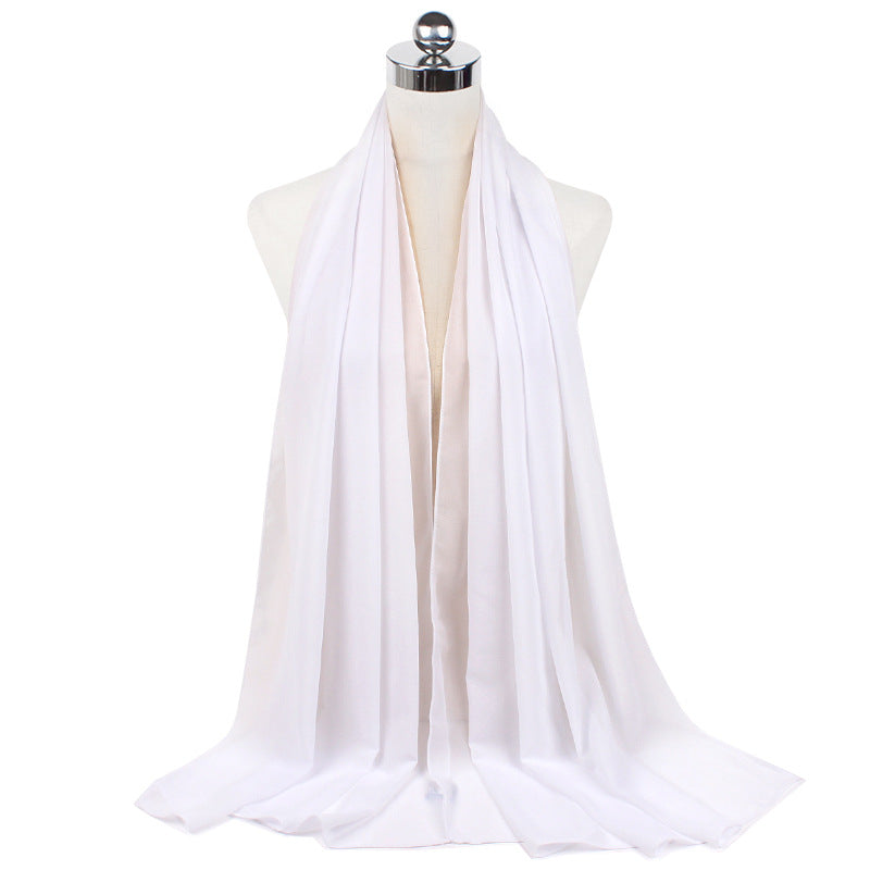 Luxury Pearl Chiffon Hijab | Premium Breathable Long Wrap Scarf