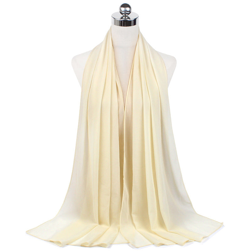Luxury Pearl Chiffon Hijab | Premium Breathable Long Wrap Scarf