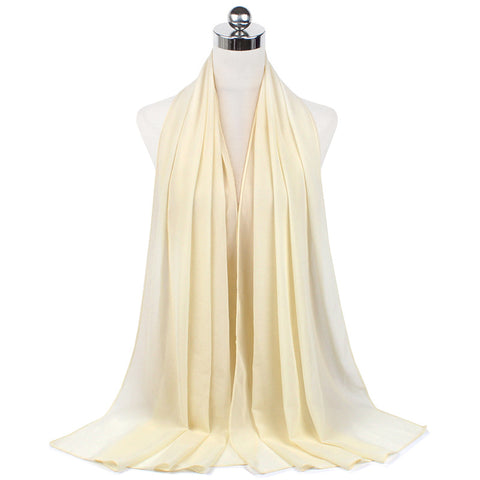 Luxury Pearl Chiffon Hijab | Premium Breathable Long Wrap Scarf