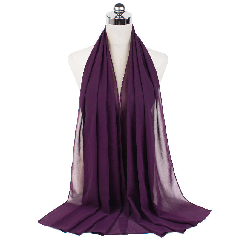 Luxury Pearl Chiffon Hijab | Premium Breathable Long Wrap Scarf