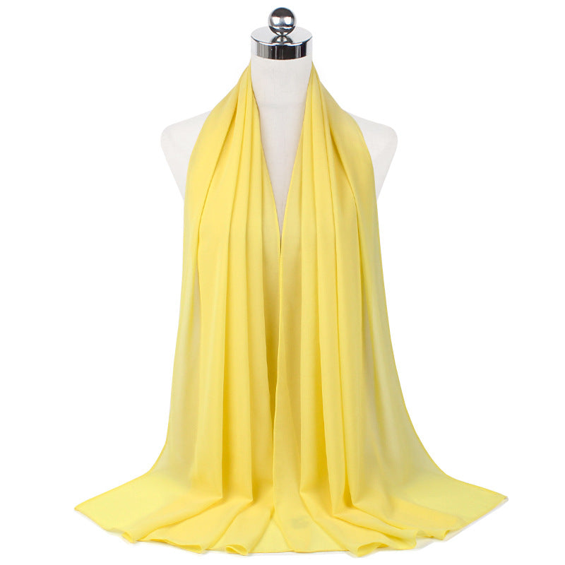 Luxury Pearl Chiffon Hijab | Premium Breathable Long Wrap Scarf