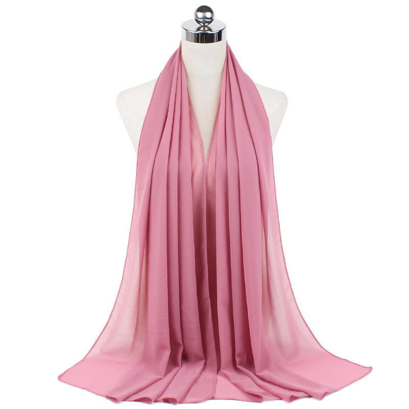 Luxury Pearl Chiffon Hijab | Premium Breathable Long Wrap Scarf