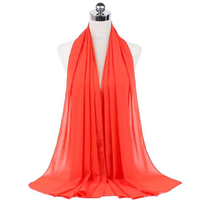 Luxury Pearl Chiffon Hijab | Premium Breathable Long Wrap Scarf