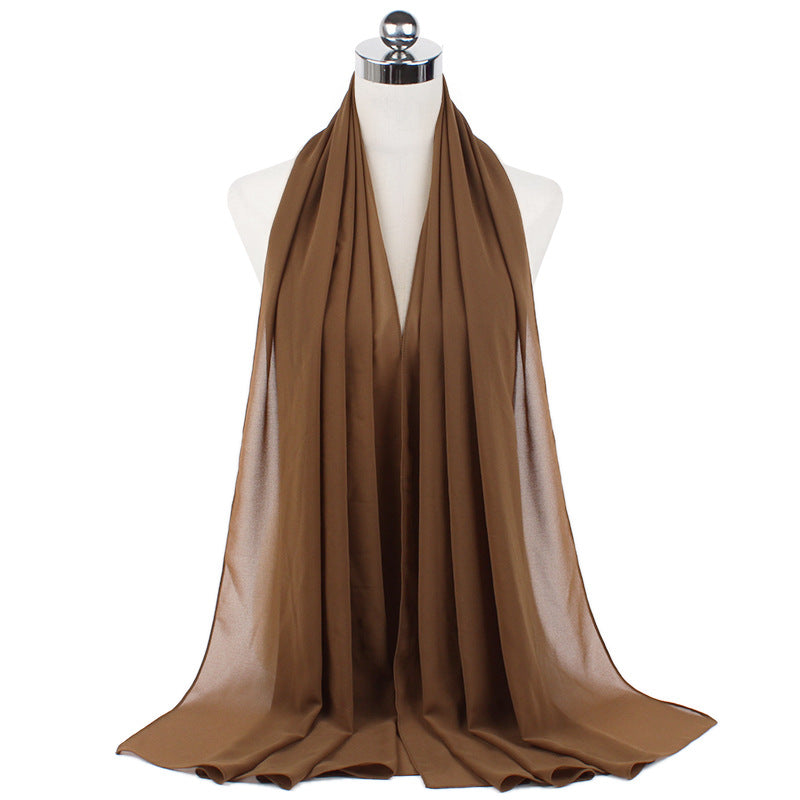 Luxury Pearl Chiffon Hijab | Premium Breathable Long Wrap Scarf