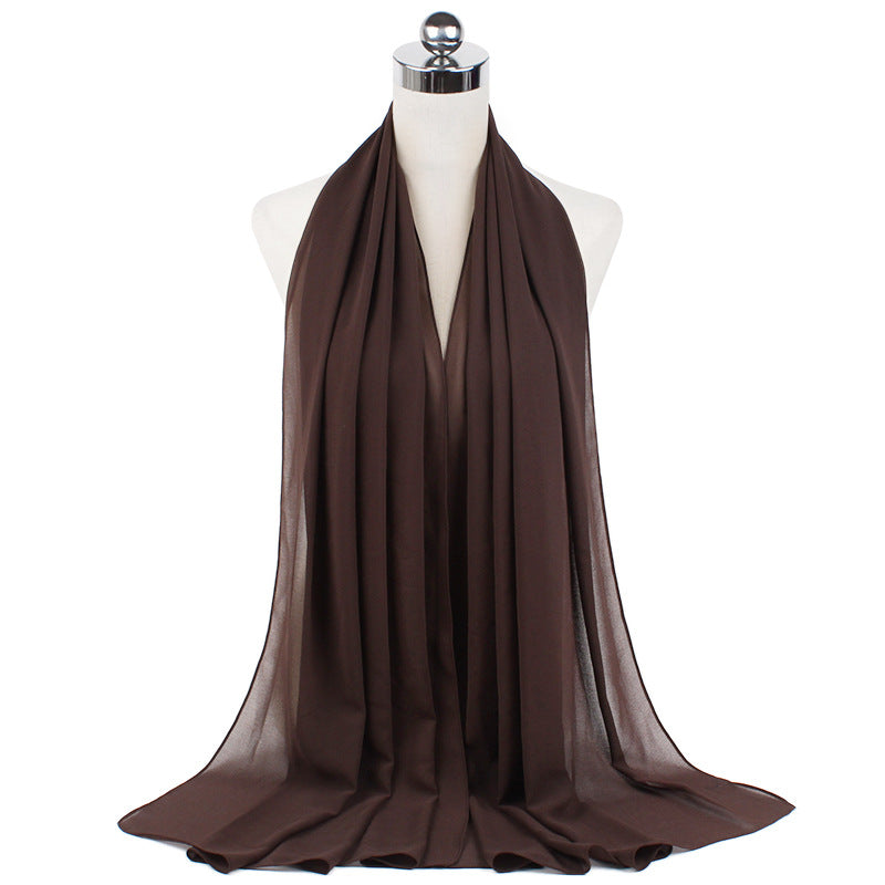 Luxury Pearl Chiffon Hijab | Premium Breathable Long Wrap Scarf
