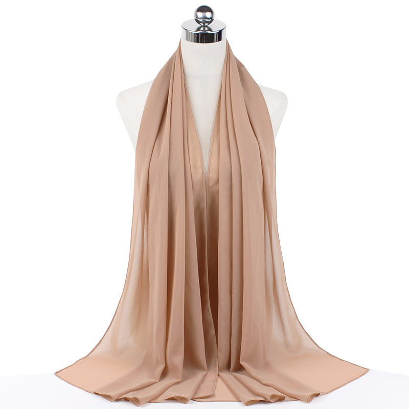 Luxury Pearl Chiffon Hijab | Premium Breathable Long Wrap Scarf