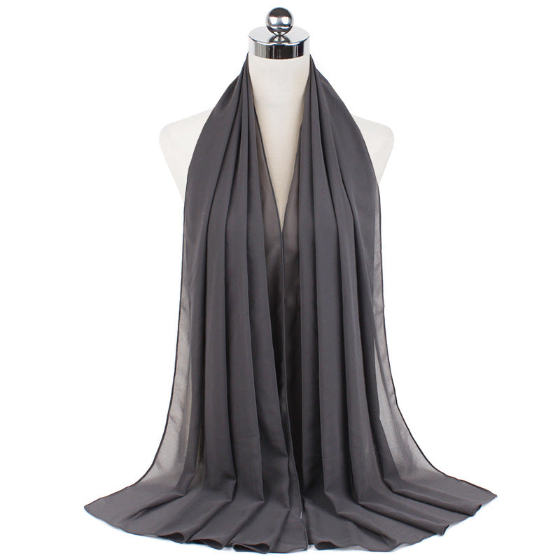 Luxury Pearl Chiffon Hijab | Premium Breathable Long Wrap Scarf