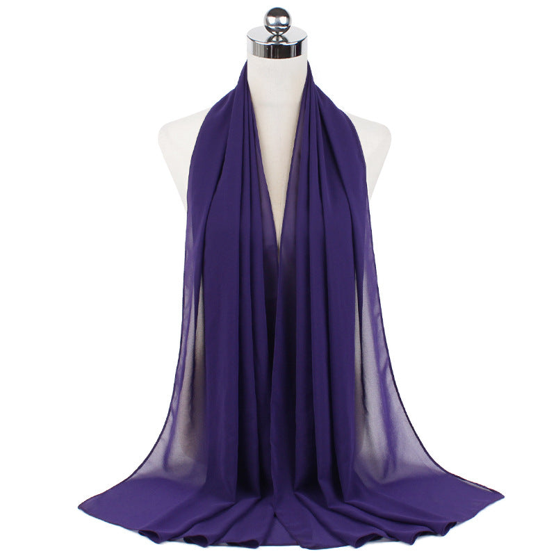 Luxury Pearl Chiffon Hijab | Premium Breathable Long Wrap Scarf