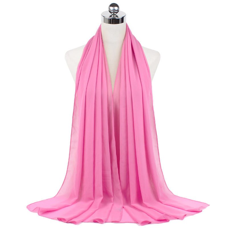 Luxury Pearl Chiffon Hijab | Premium Breathable Long Wrap Scarf