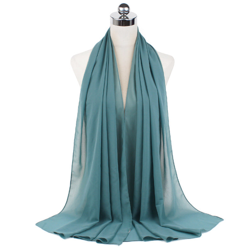 Luxury Pearl Chiffon Hijab | Premium Breathable Long Wrap Scarf