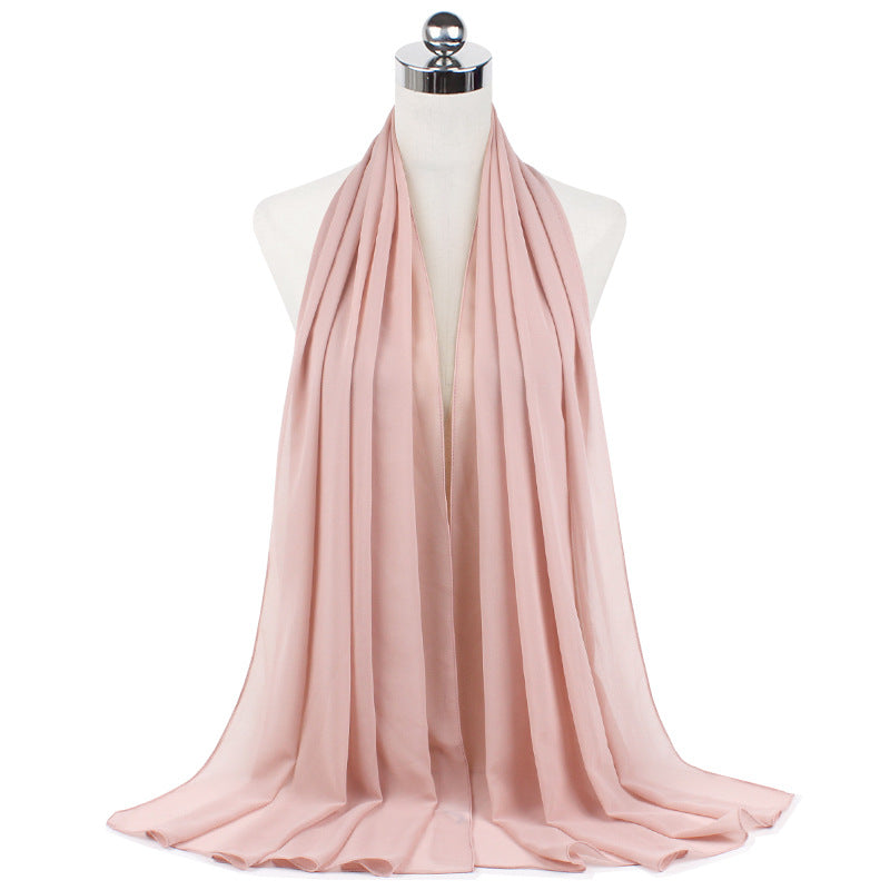 Luxury Pearl Chiffon Hijab | Premium Breathable Long Wrap Scarf
