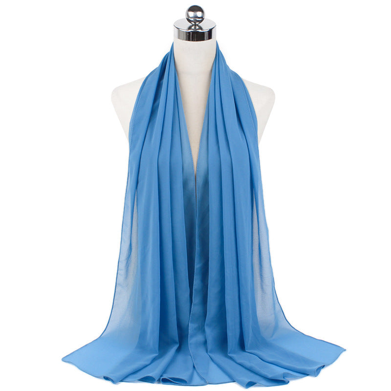 Luxury Pearl Chiffon Hijab | Premium Breathable Long Wrap Scarf