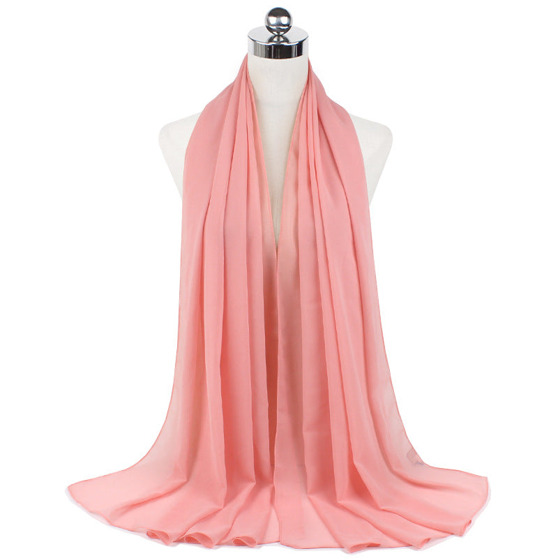 Luxury Pearl Chiffon Hijab | Premium Breathable Long Wrap Scarf
