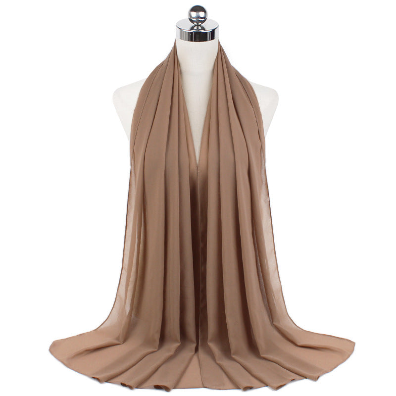 Luxury Pearl Chiffon Hijab | Premium Breathable Long Wrap Scarf