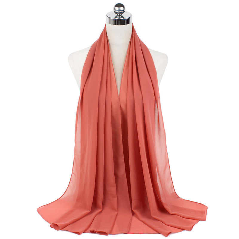Luxury Pearl Chiffon Hijab | Premium Breathable Long Wrap Scarf