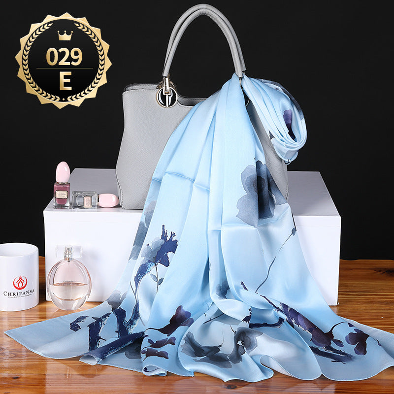 Pure Mulberry Silk Crepe Satin Scarf | Luxury First-Class Long Shawl