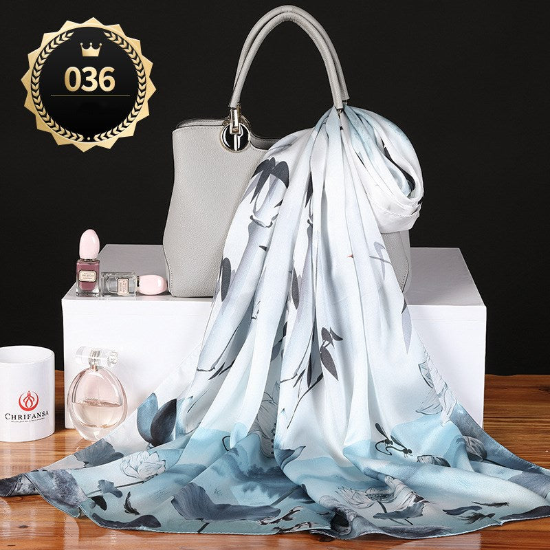 Pure Mulberry Silk Crepe Satin Scarf | Luxury First-Class Long Shawl
