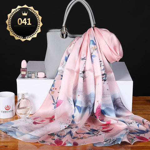 Pure Mulberry Silk Crepe Satin Scarf | Luxury First-Class Long Shawl