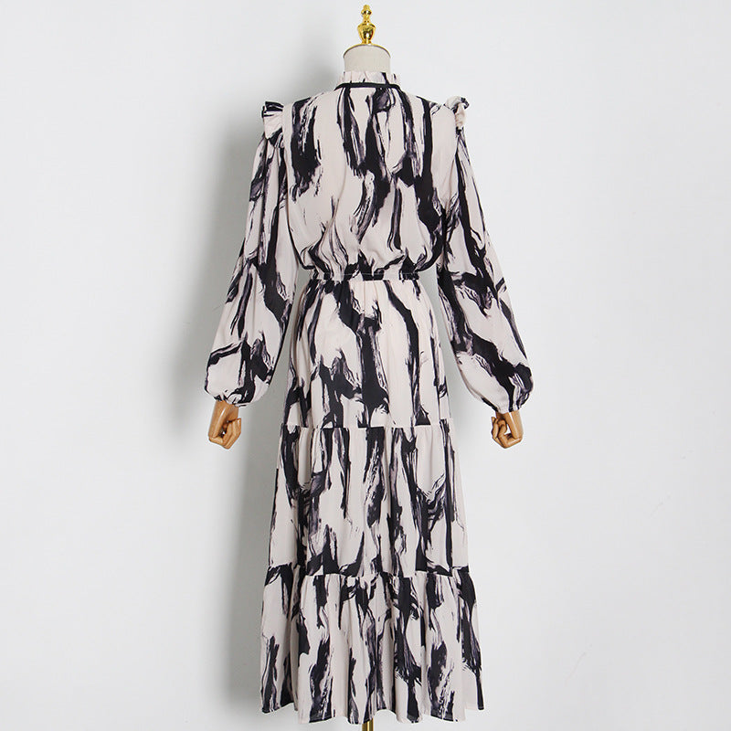 Long Sleeve Printed Maxi Dress