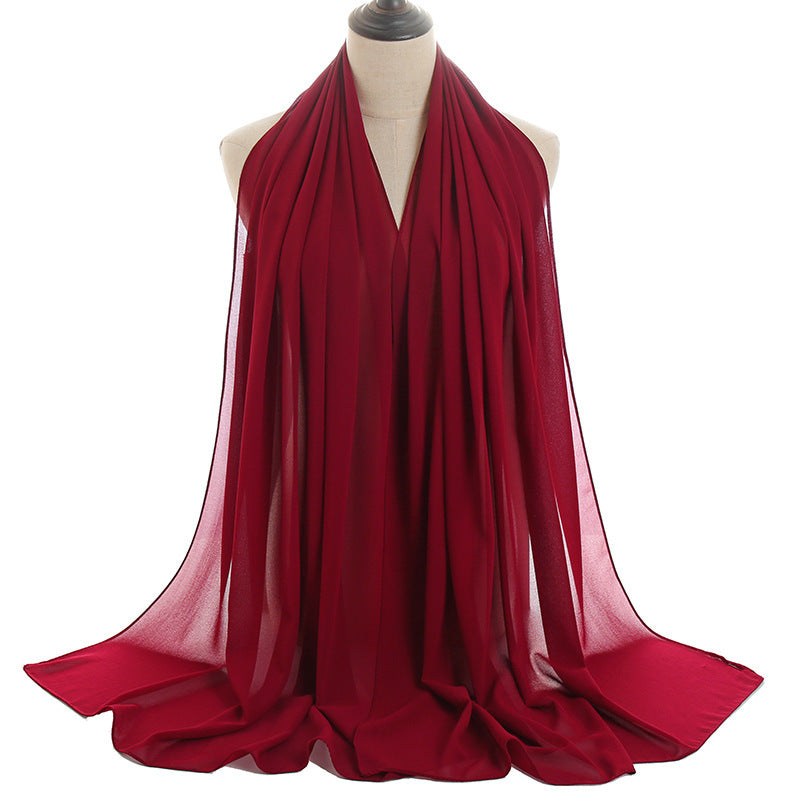 Luxury Pearl Chiffon Hijab | Premium Breathable Long Wrap Scarf