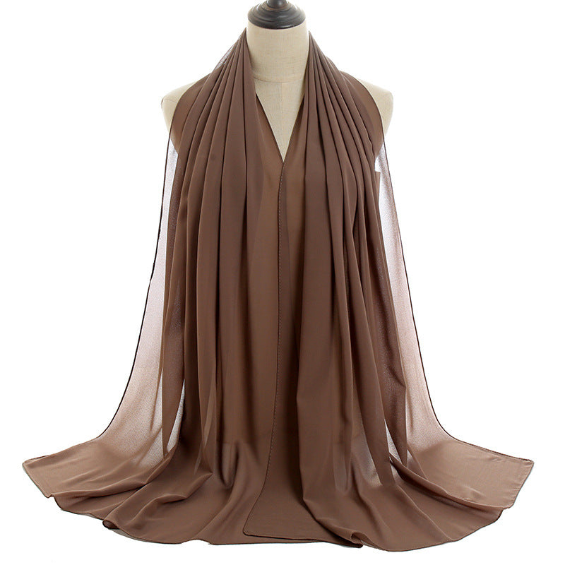 Luxury Pearl Chiffon Hijab | Premium Breathable Long Wrap Scarf