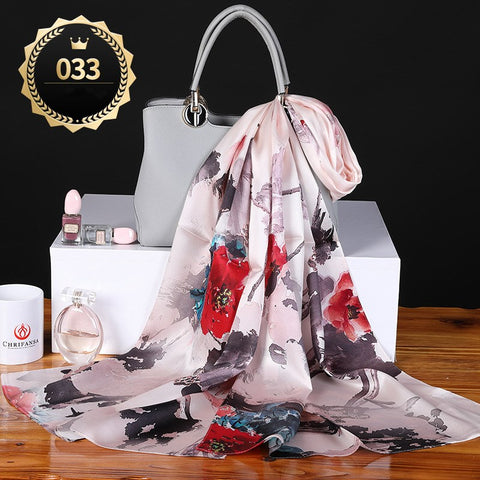Pure Mulberry Silk Crepe Satin Scarf | Luxury First-Class Long Shawl