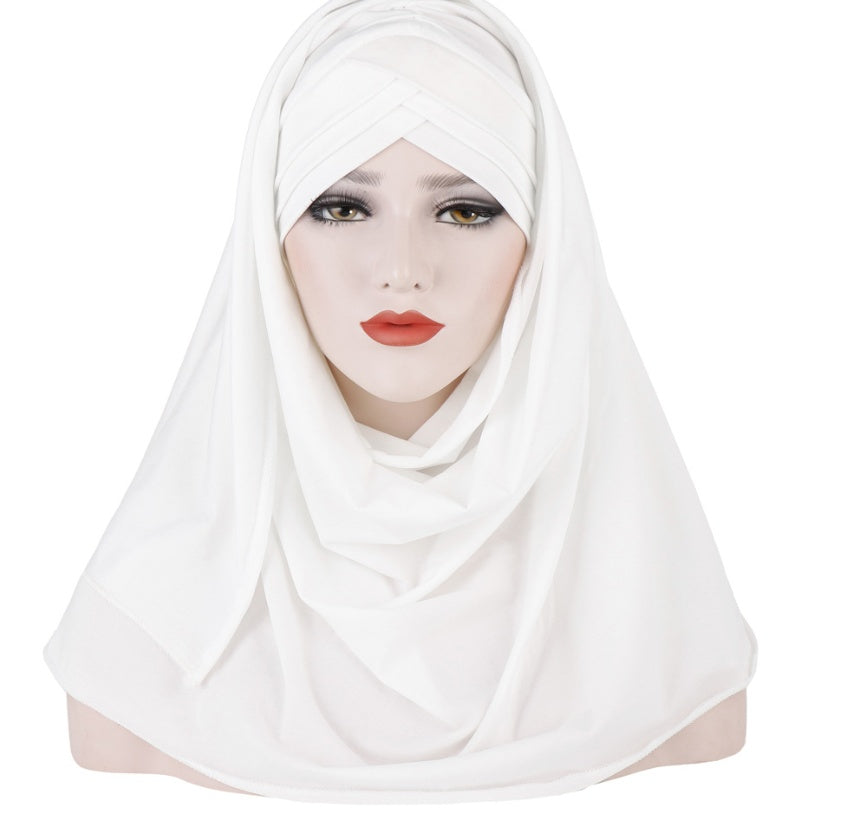 Cotton Hijab | Premium Warp-Knit Patchwork Scarf