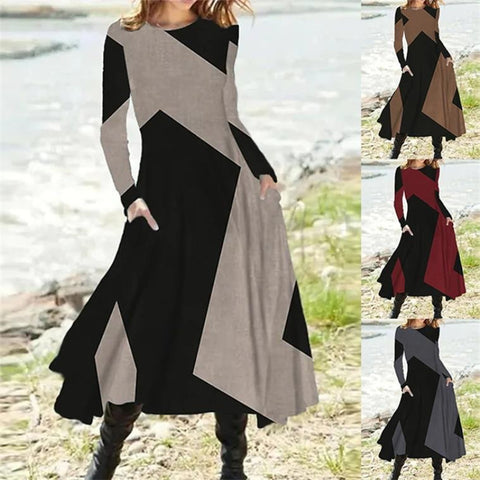 Color-Block Maxi Dress