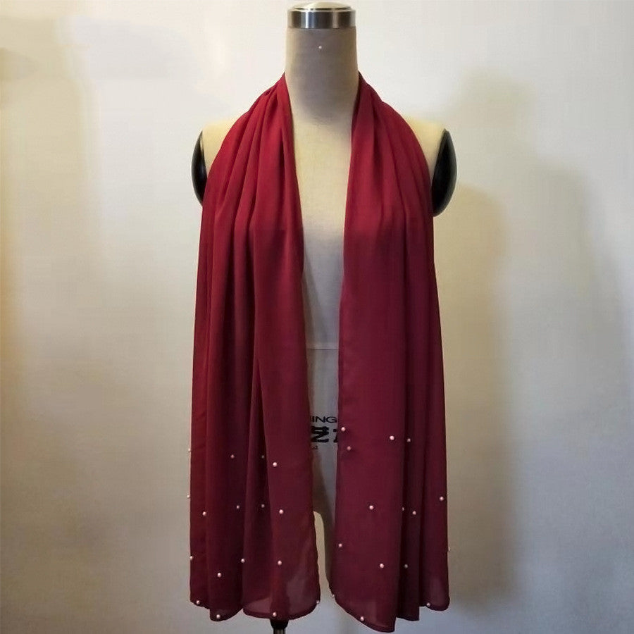 Royal Beaded Velvet-Touch Headscarf | Elegant Autumn Fashion Turban