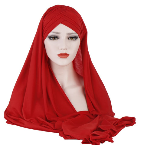 Cotton Hijab | Premium Warp-Knit Patchwork Scarf