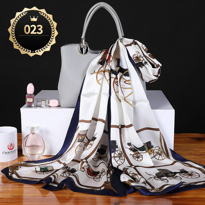 Pure Mulberry Silk Crepe Satin Scarf | Luxury First-Class Long Shawl