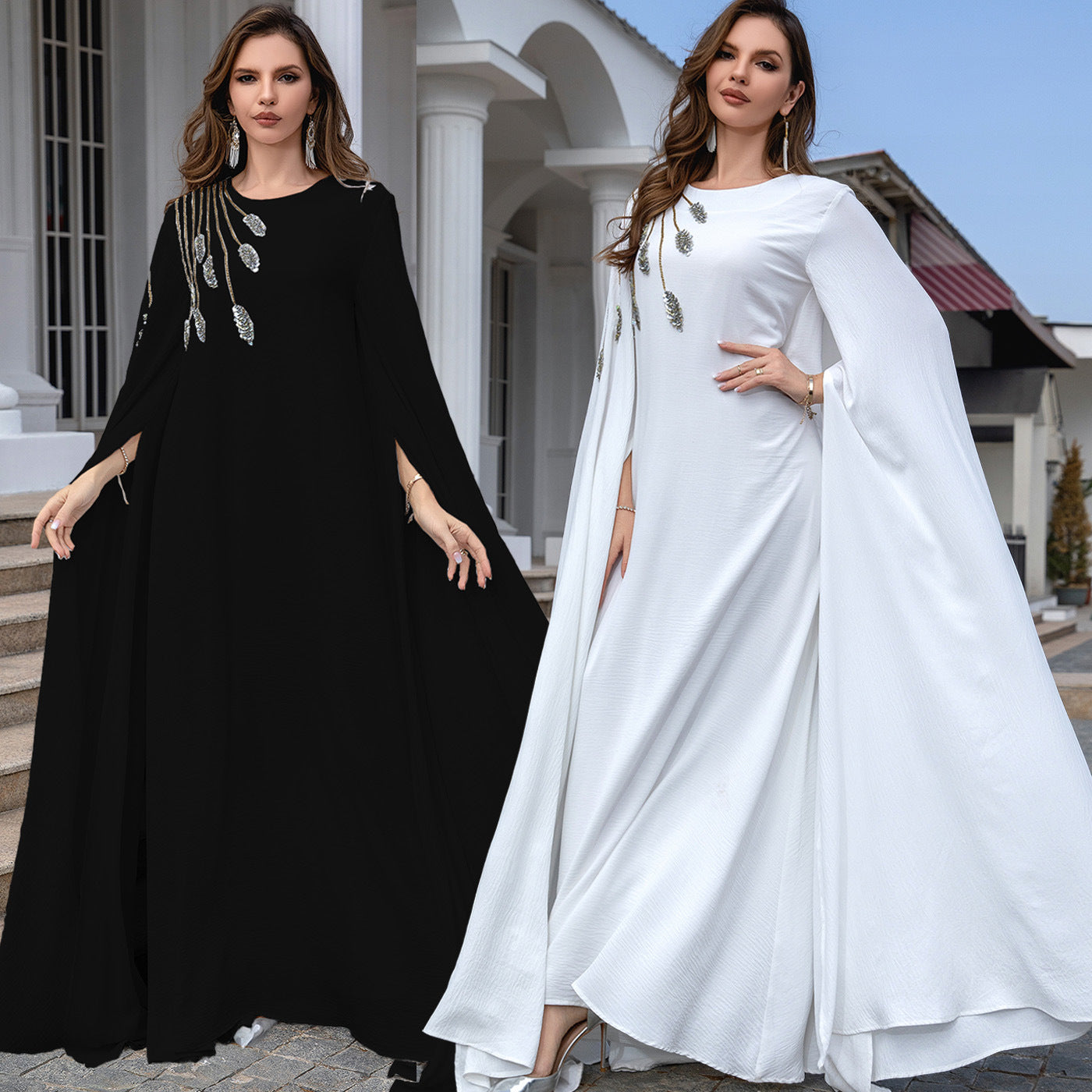 Abaya Embroidered Women's Robe Evening Gown