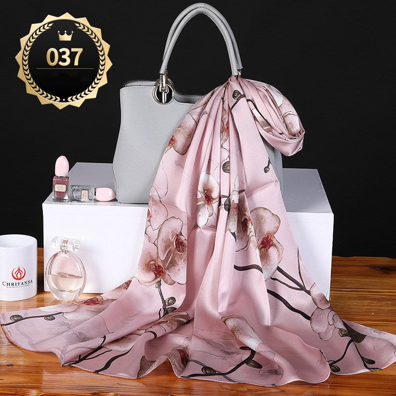 Pure Mulberry Silk Crepe Satin Scarf | Luxury First-Class Long Shawl